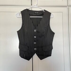 Black striped vest